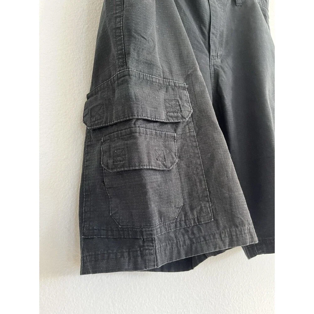 Marc Echo Cut & See Mens Cargo Shorts Sz 32 Black Cotton Casual Utility Y2K